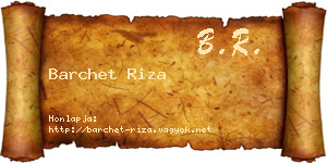 Barchet Riza névjegykártya